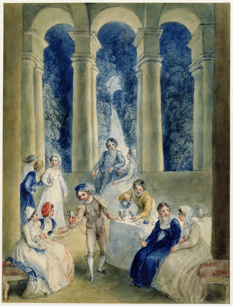 اليوم العاشر من Decameron ، من Boccacio&39;s Decameron (مرحاض فوق الجرافيت على الورق) بواسطة توماس ستوثارد