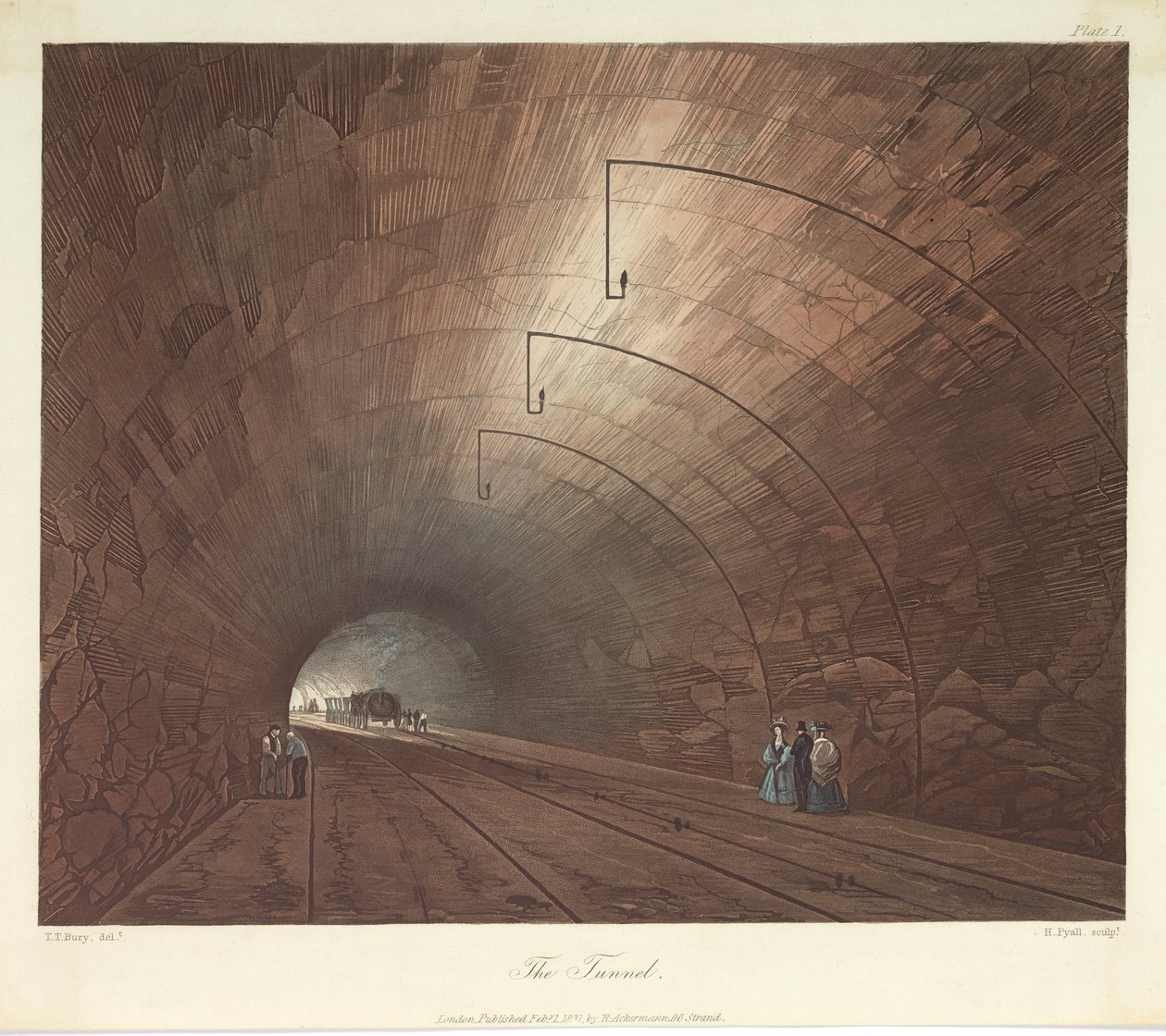 النفق ، نقش بواسطة هنري بيال (1795-1833) 1831 (ألوان مائية) بواسطة توماس تالبوت بعد دفن
