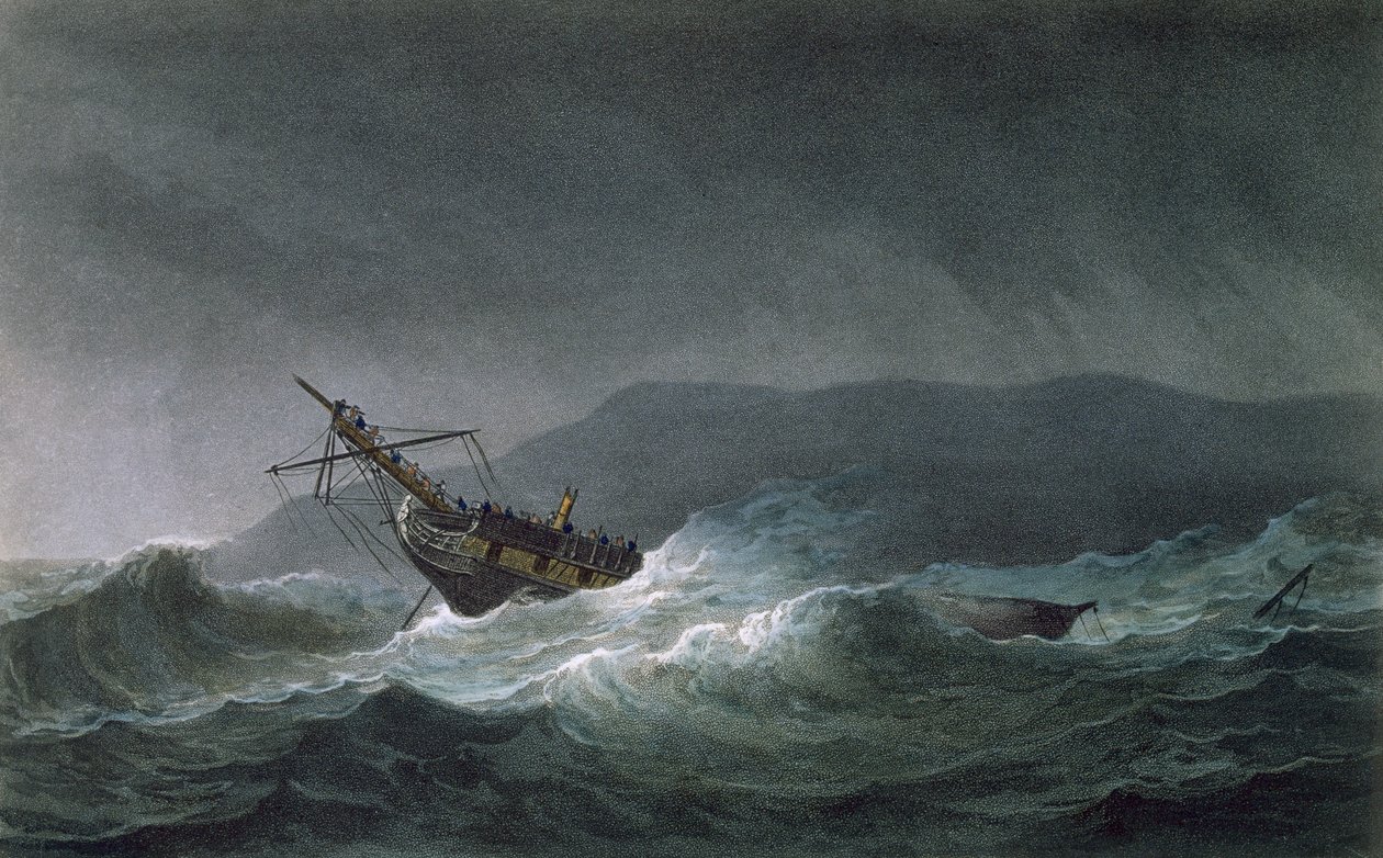 خسارة البلانش ، قبالة أبريفاك ، 4 مارس 1807 ، نقشها تي ساذرلاند عن "التسلسل الزمني البحري لبريطانيا العظمى" بقلم جي رالف ، نُشر عام 1820 بواسطة توماس ويتكومب