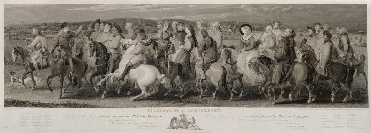 الحج إلى كانتربري ، نقشها جيمس هيث (1757-1834) ولويجي شيافونيتي (1765-1810) (النقش والحفر) بواسطة توماس ستوثارد