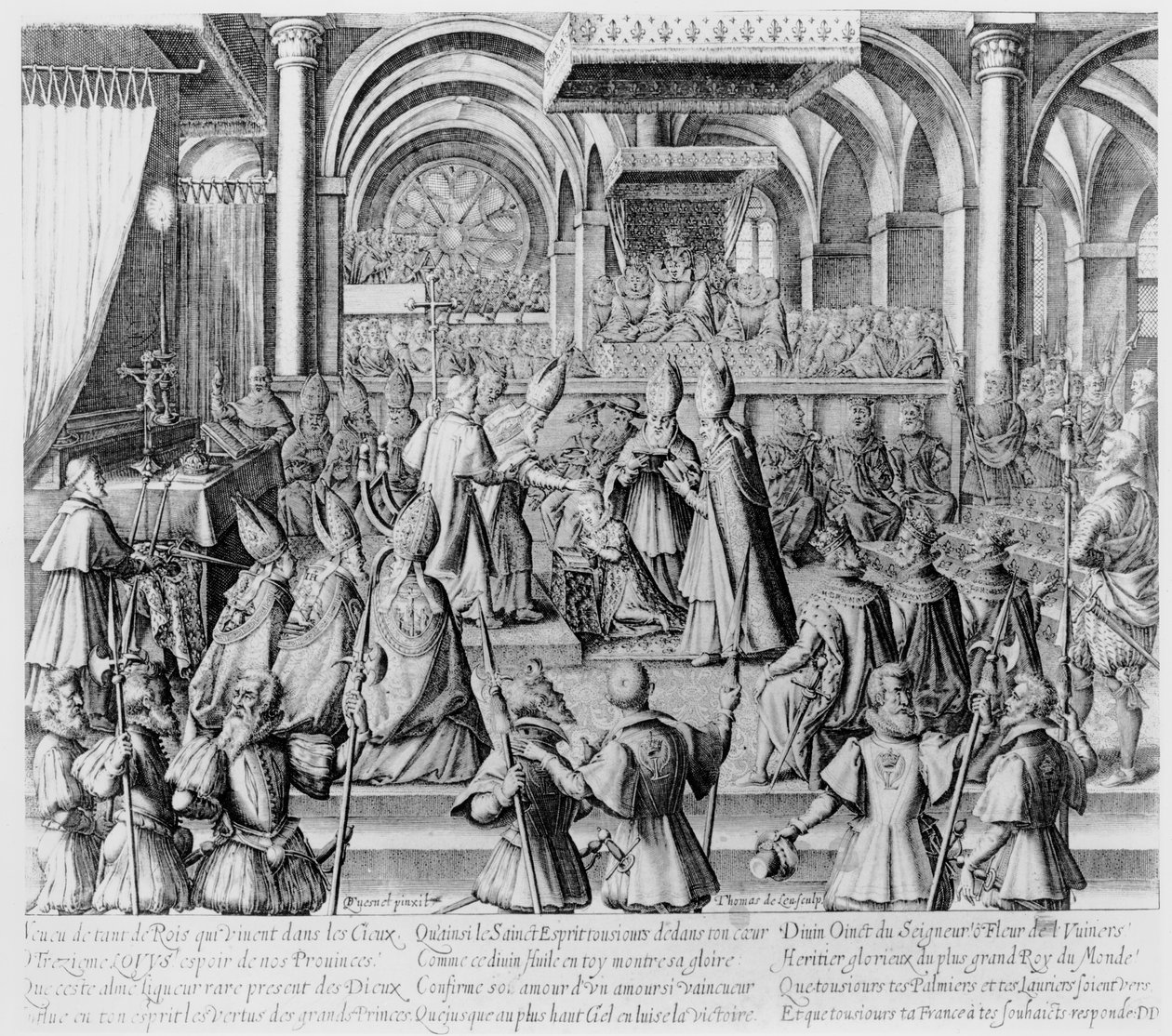 حفل تتويج لويس الثالث عشر في ريمس ، 17 أكتوبر 1610 بواسطة توماس دي ليو