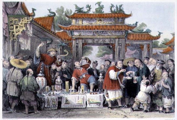 طبيب متجول في Tien-Sing ، من "الصين في سلسلة من المشاهدات" لجورج نيونهام رايت (1790-1877) 1843 (نقش ملون) بواسطة توماس (بعد) ألوم