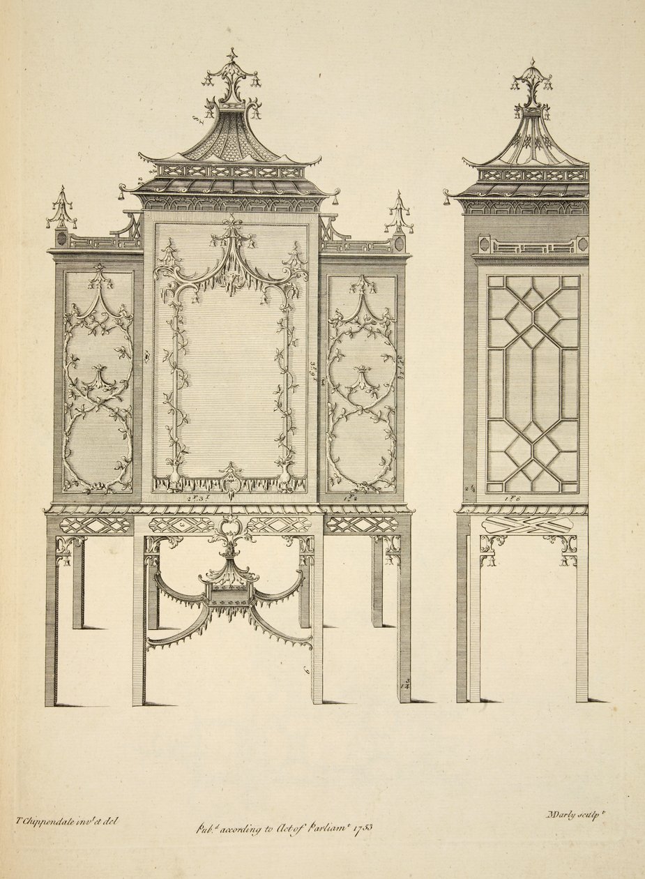 تصميم لحالة الصين ، حانة. 1753 (نقش) بواسطة توماس (بعد) شيبينديل