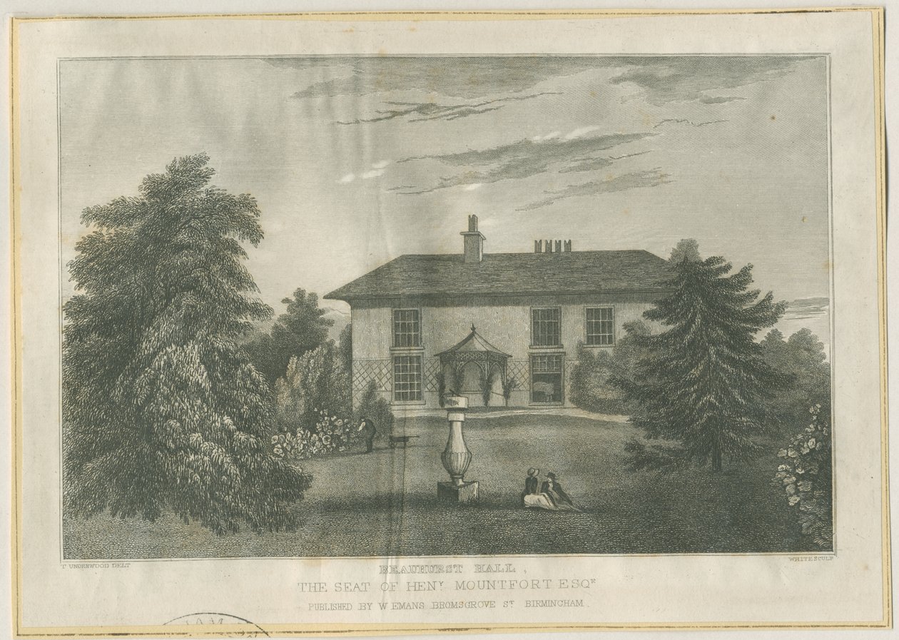 Checkley - Beauhurst Hall: نقش ، بدون تاريخ [1820-1830] (طباعة) بواسطة توماس (بعد) أندروود