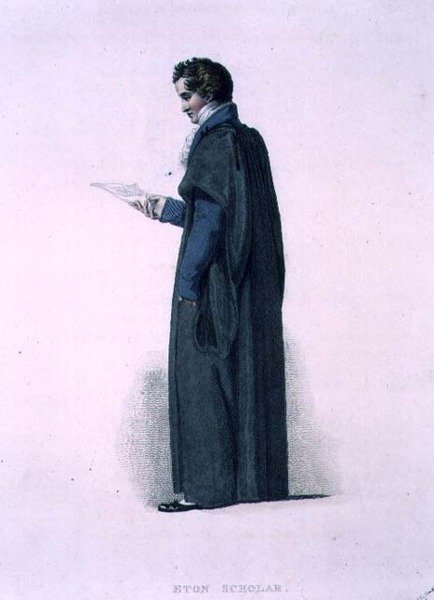 Eton Scholar ، من "History of Eton College" ، جزء من "History of the Colleges" ، نقش بواسطة J. Agar ، pub. بواسطة ر.أكرمان بواسطة توماس (بعد) أوينز