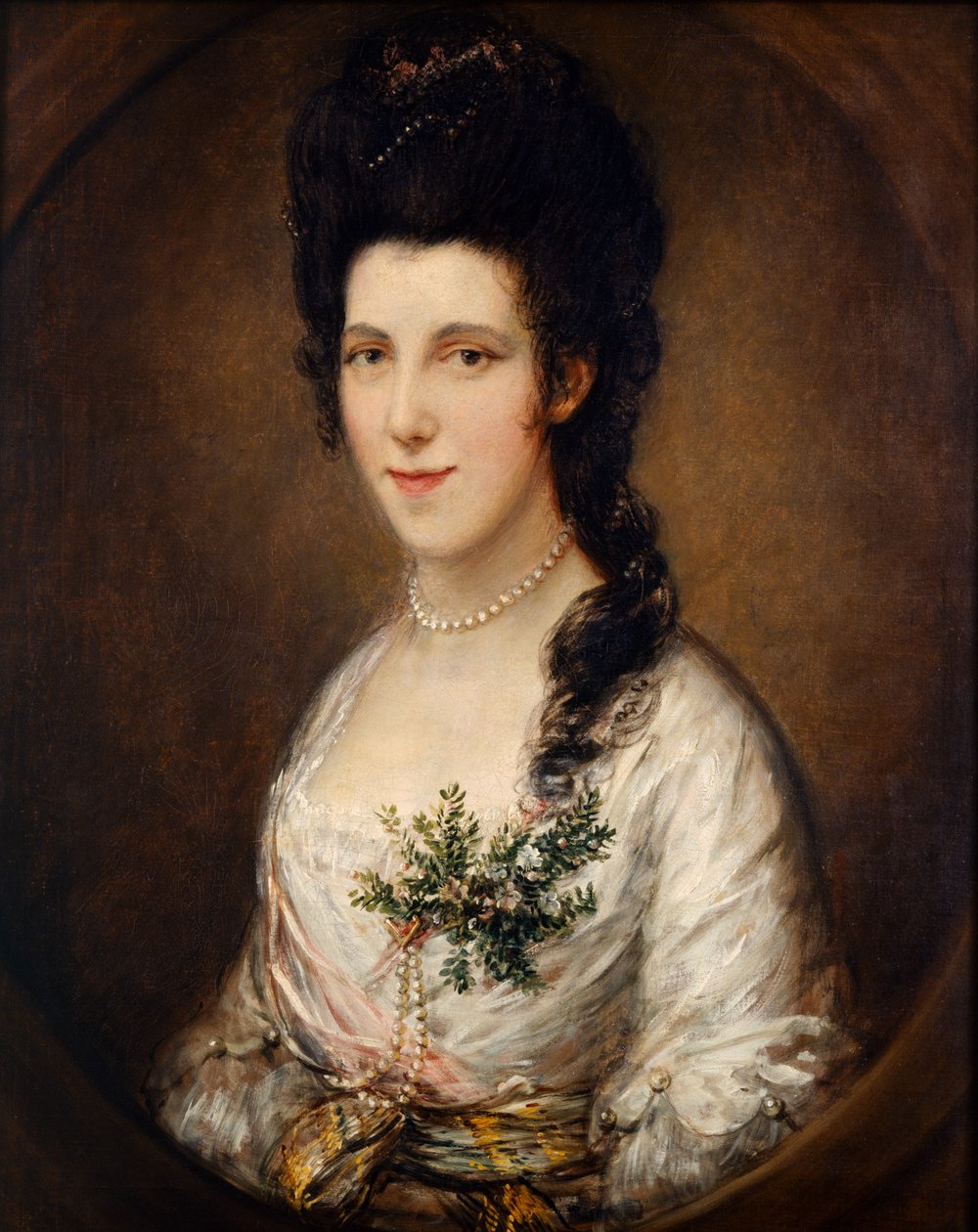 صورة لسيدة (زيت على قماش) بواسطة توماس (Attr. To) Gainsborough