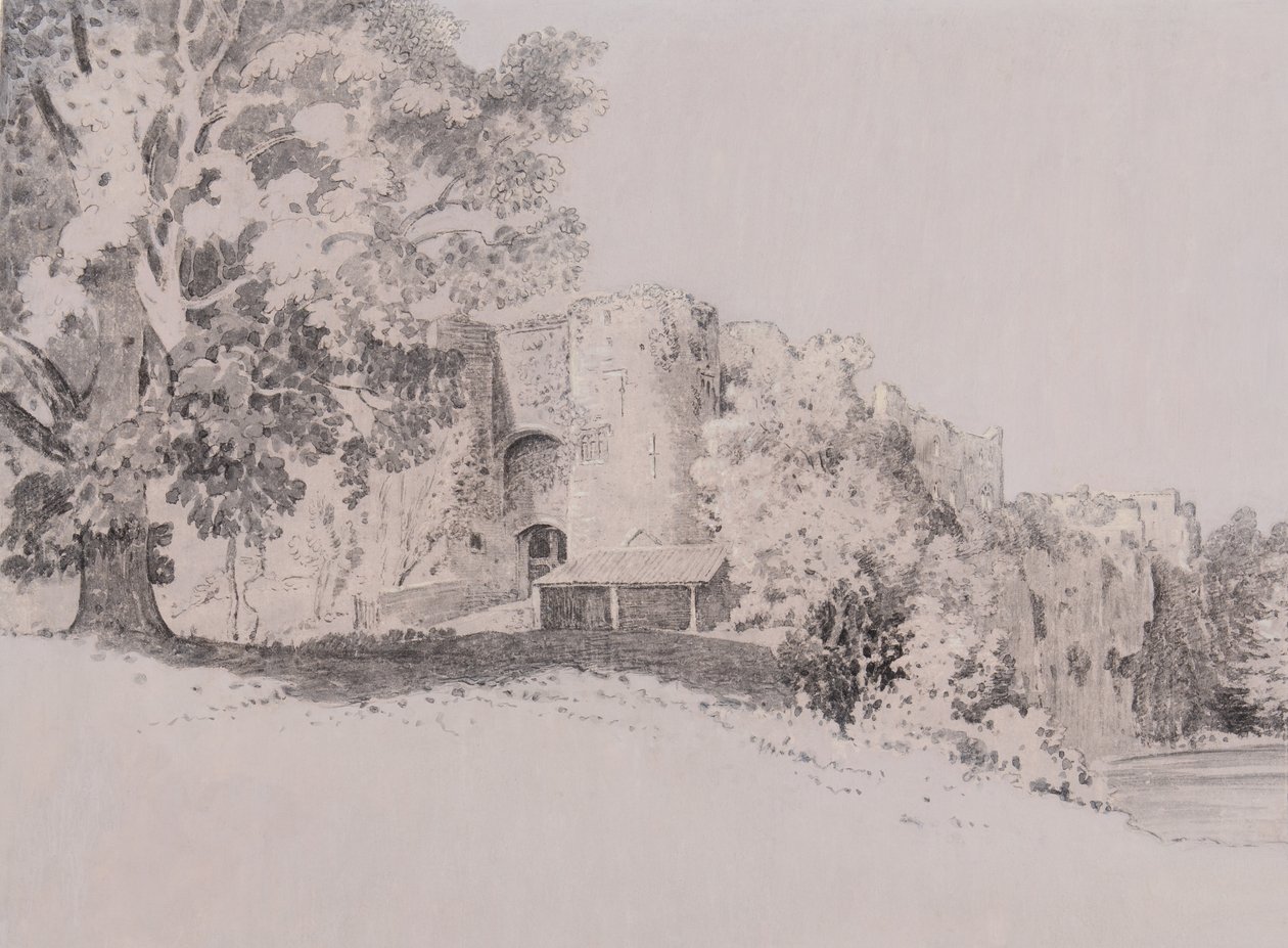 قلعة تشيبستو (قلم وفرشاة وحبر على أرضية جواش) بواسطة توماس (Attr. To) Tudor