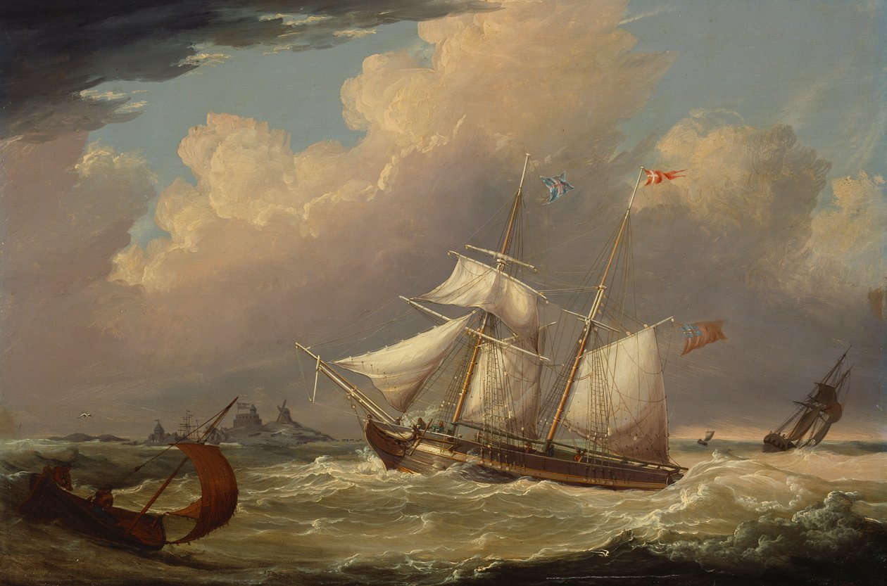 العميد الإنجليزي "الدليل" الذي دخل إلى نهر إلبه في ألمانيا ، 1828 بواسطة توماس أ. بينكس
