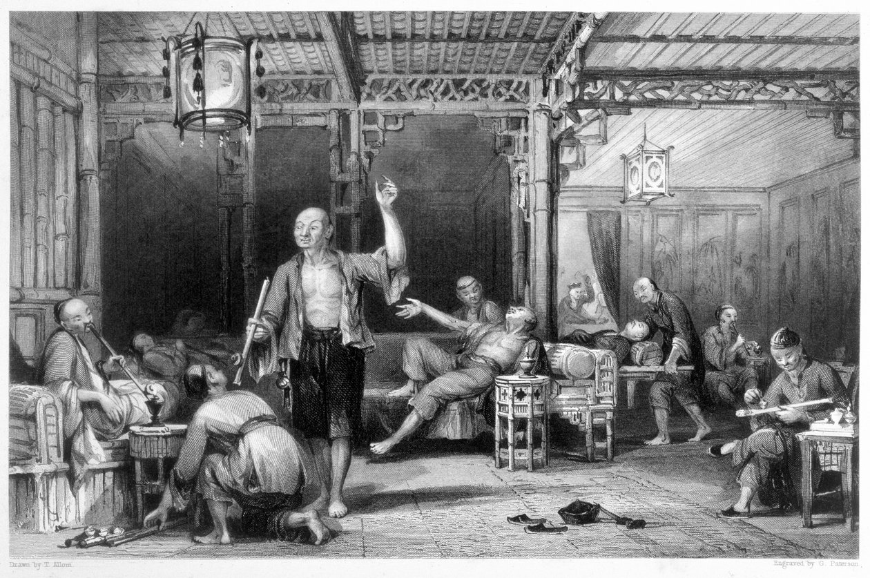 مدخنو الأفيون الصينيون ، 1843 بواسطة توماس ألوم