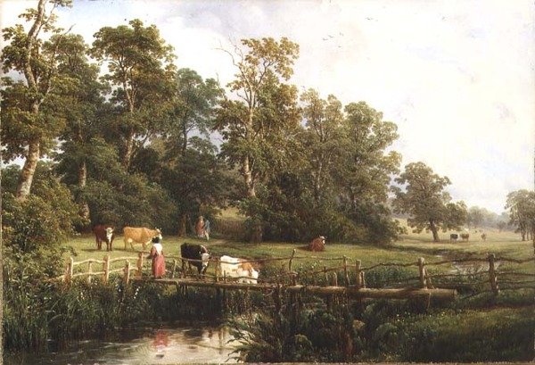 A Rustic Bridge، Stoneleigh Park بواسطة توماس بيكر