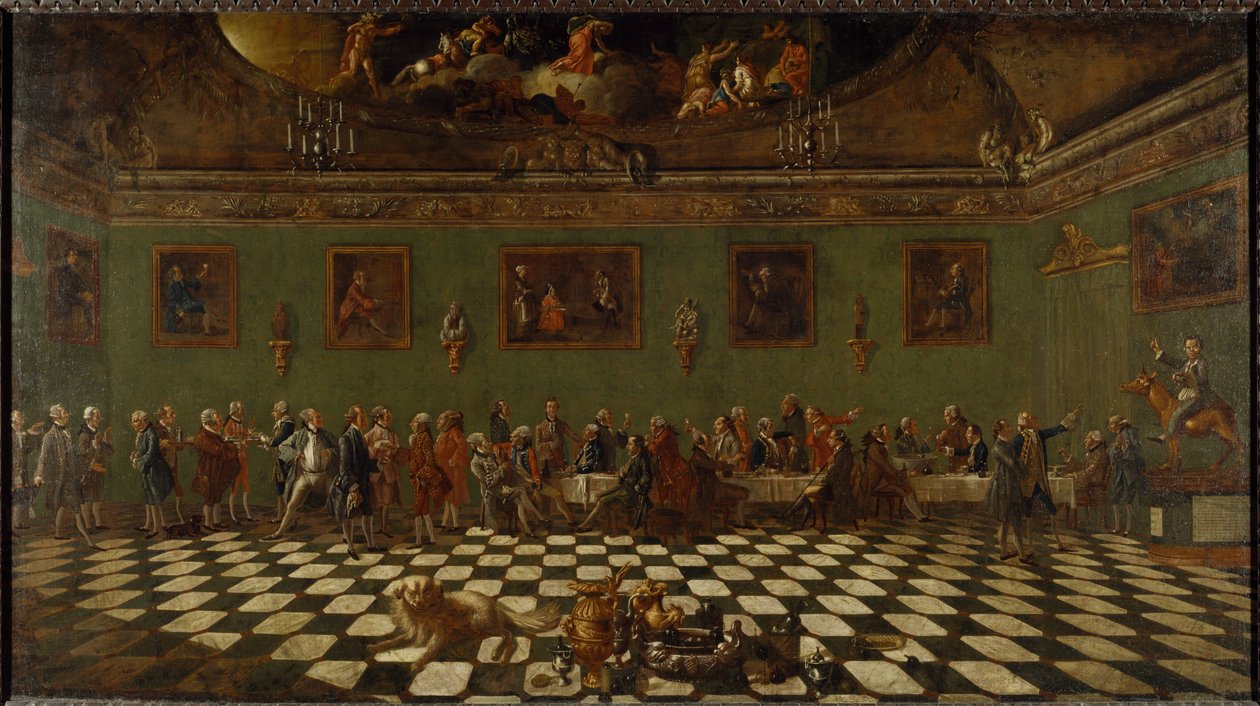The English Club House at Florence (oil on canvas) بواسطة رقعة توماس وباتوني بومبيو جيرولامو