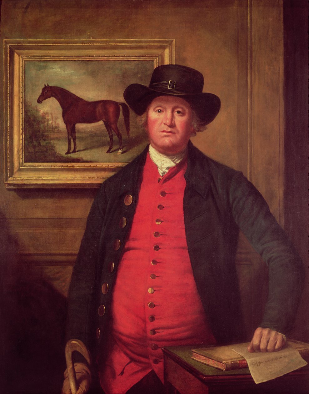 ريتشارد تاتيرسال (1724-95) مع "Highflyer" في الخلفية بواسطة توماس بيتش