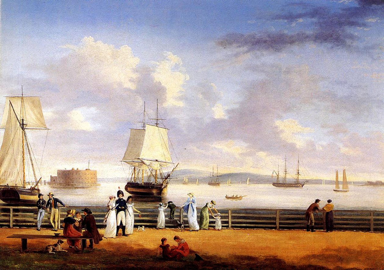 ميناء نيويورك ، c.1810 بواسطة توماس بيرش
