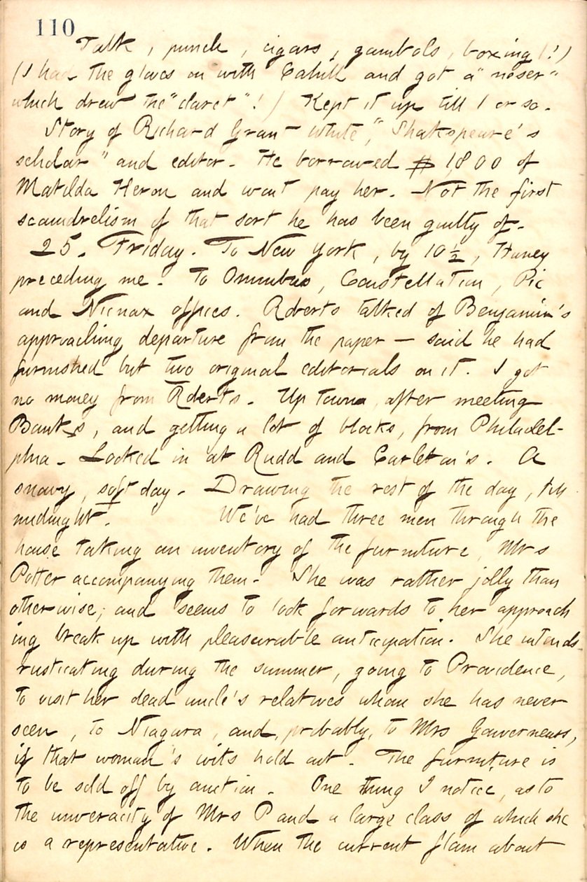 يوميات توماس بتلر غان- المجلد 10 ، الصفحة 123 ، 24-25 فبراير 1859 بواسطة توماس بتلر جن