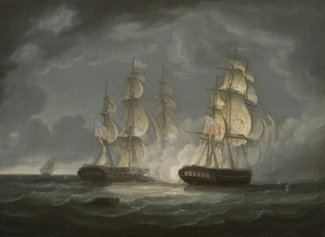 العمل الجاري بين رئيس الفرقاطة الأمريكية و HMS Endymion ، 1815 بواسطة توماس بتروورث