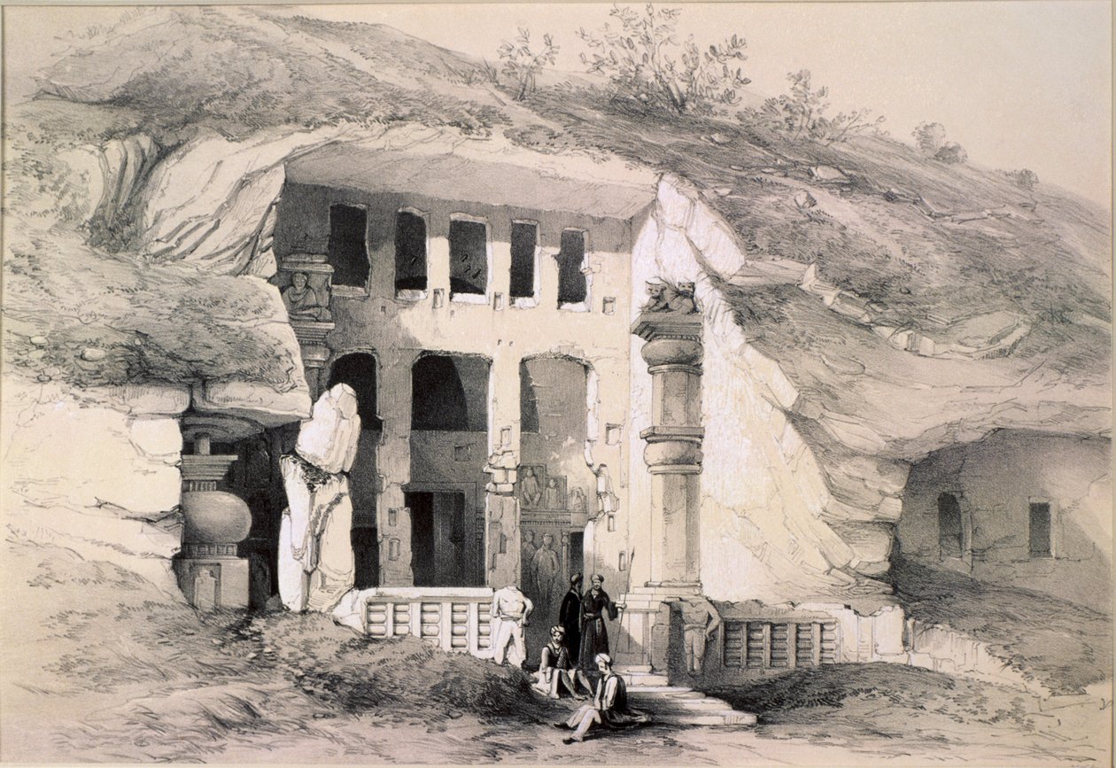 كاناري ، الجزء الخارجي من كهف جريت شيتيا 1845 بواسطة توماس كولمان ديبدين