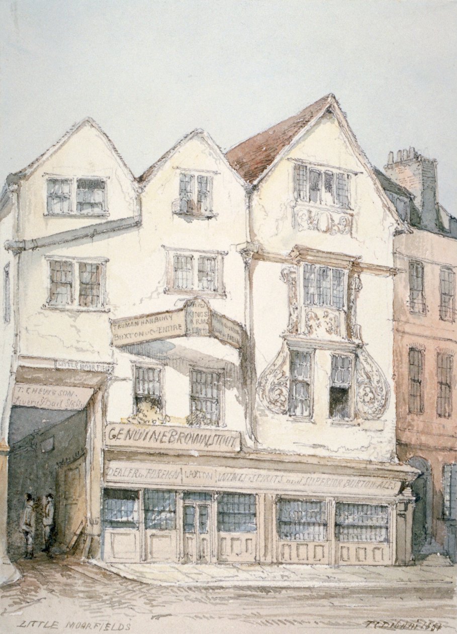 King's Arms Inn ، مورفيلدز ، مع صب زخرفي في المقدمة ، مدينة لندن ، 1851 بواسطة توماس كولمان ديبدين