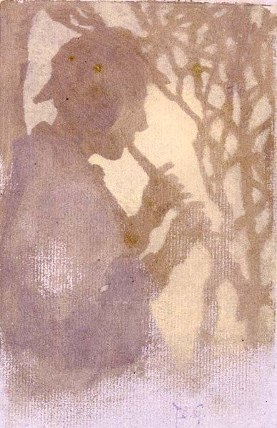 A Woodlander ، أو Piping to the Never Land (ألوان مائية) بواسطة توماس كوبر جوتش