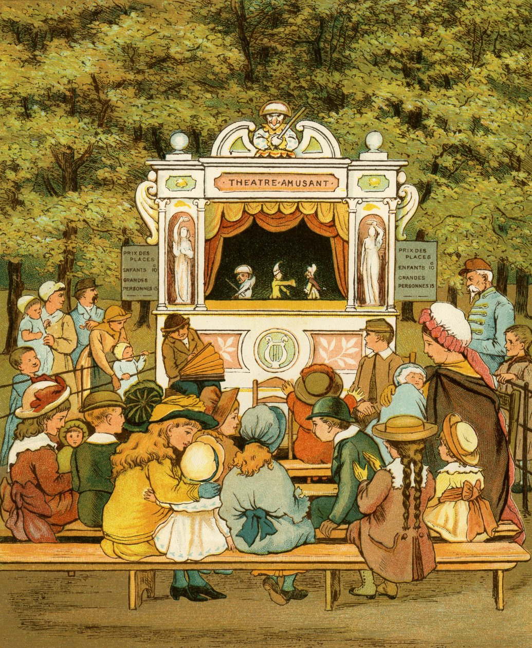 عرض Punch and Judy في In the Tuileries Gardens - le jardin des Tuileries بواسطة توماس كرين