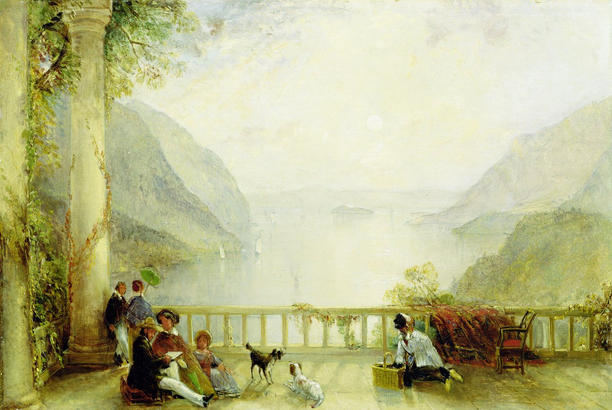 شخصيات على شرفة ، ربما في Westpoint ، حوالي 1840 - 1845 (زيت على لوح) بواسطة توماس كريسويك