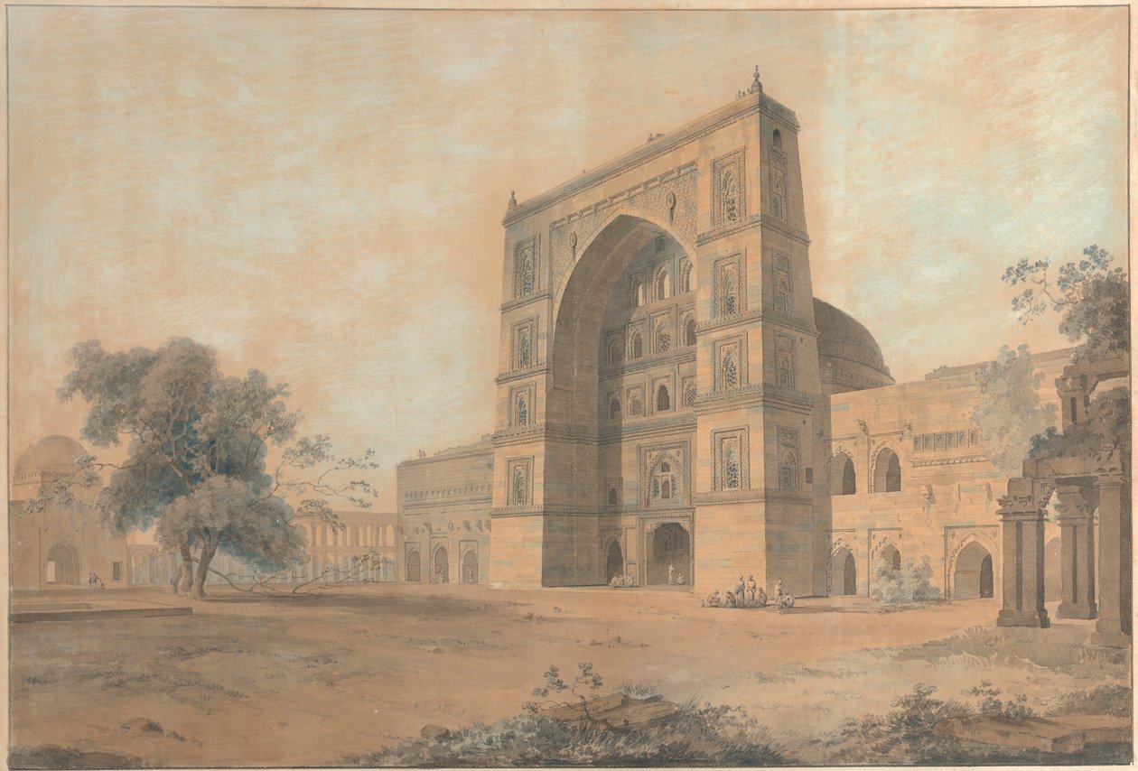 مسجد جوانبور بناه السلطان حسين الشركي | التقطت في ديسمبر 1789 بواسطة توماس دانييل