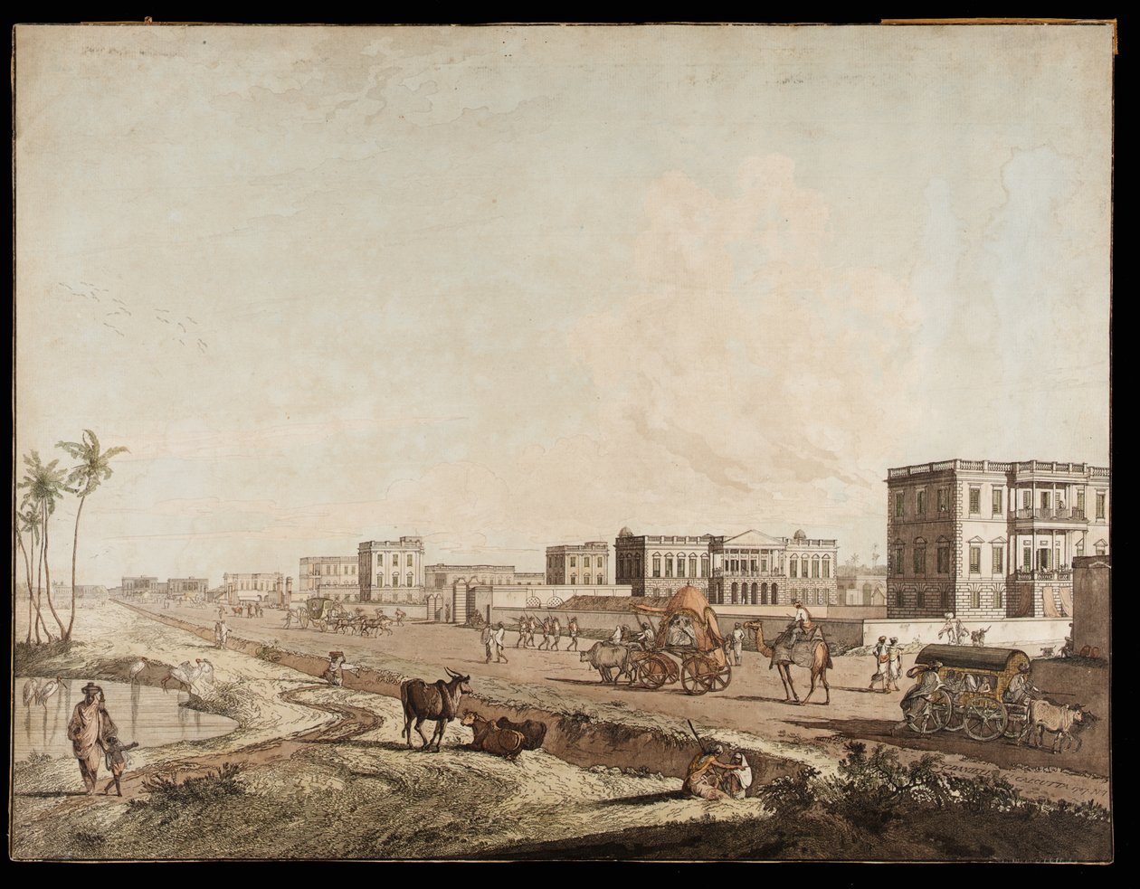 المباني الجديدة في Chouringhee من مناظر كالكوتا ، 1787 بواسطة توماس دانييل