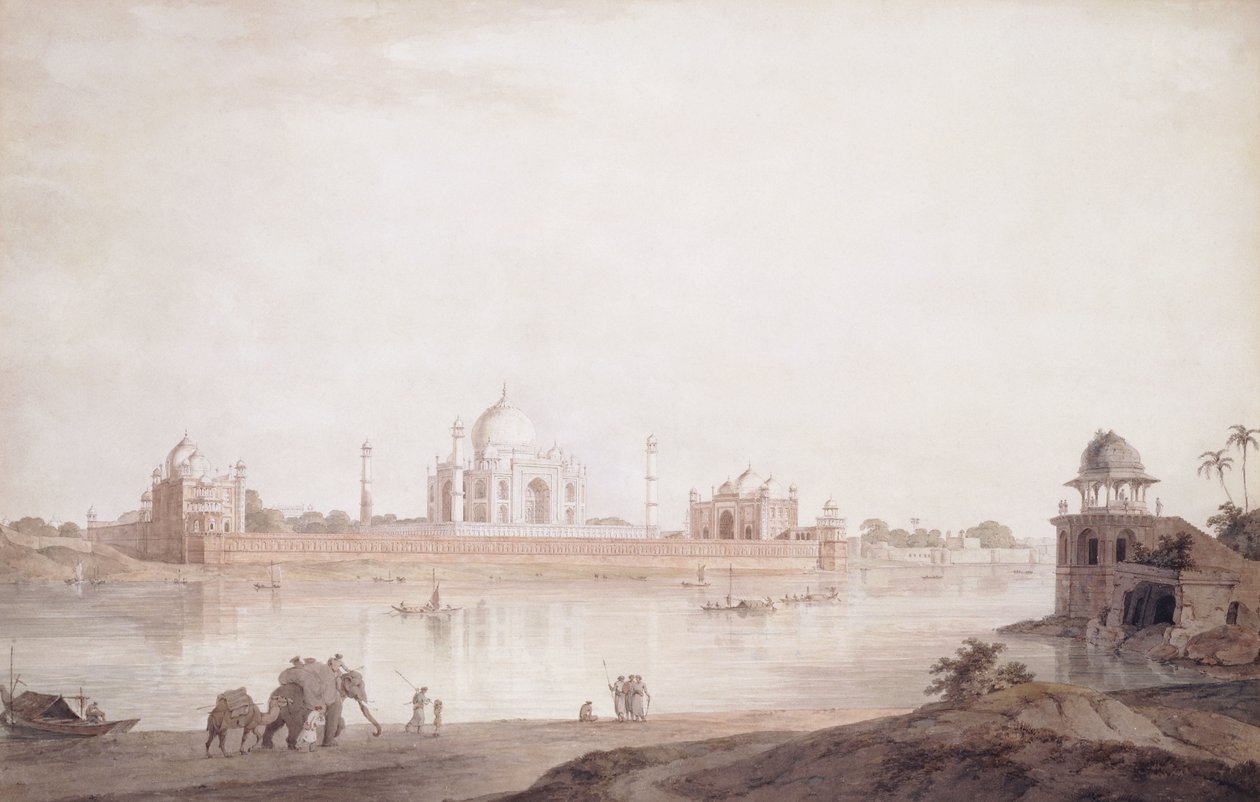 تاج محل ، أغرا ، أوتار براديش ، 1789 بواسطة توماس دانييل