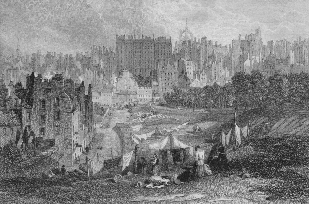 إدنبرة المدينة القديمة من شارع الأمراء ، 1841 بواسطة توماس دوبي