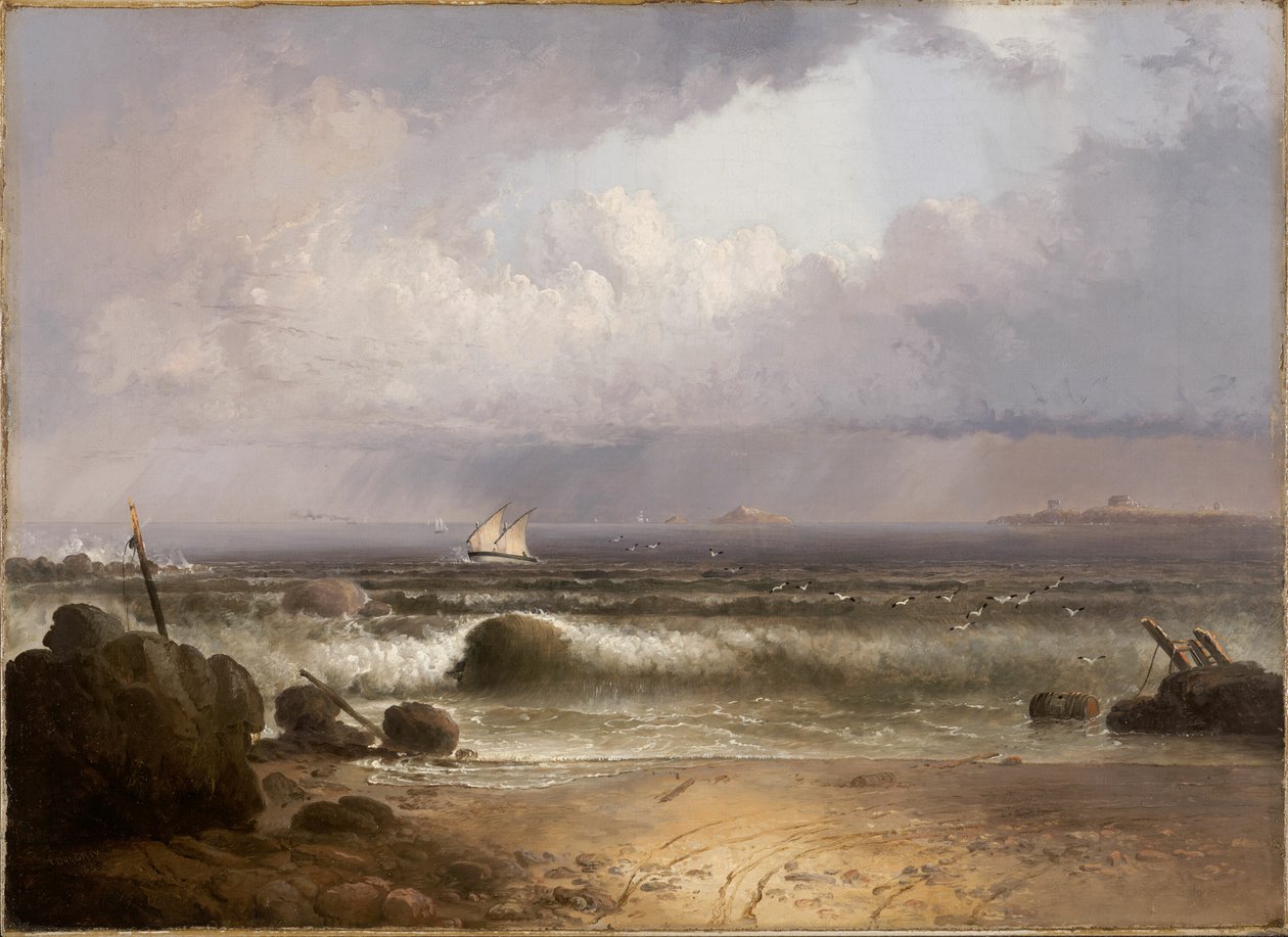 قادمة شاطئ Squall Nahant مع دش صيفي ، 1835. بواسطة توماس دوتي