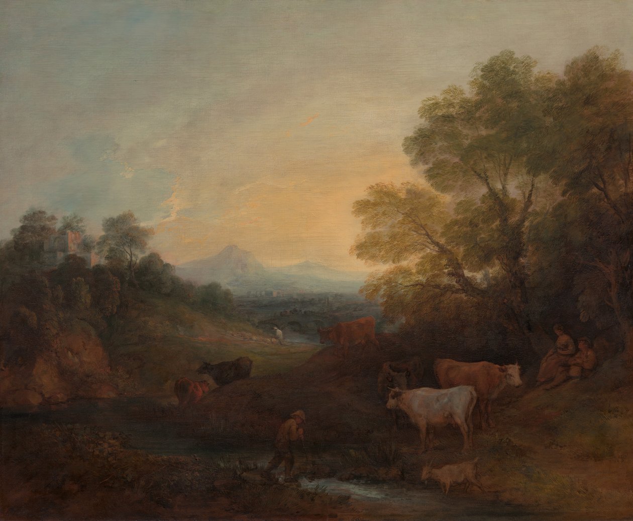 المناظر الطبيعية مع الماشية ، كاليفورنيا. 1773. بواسطة توماس غينزبورو