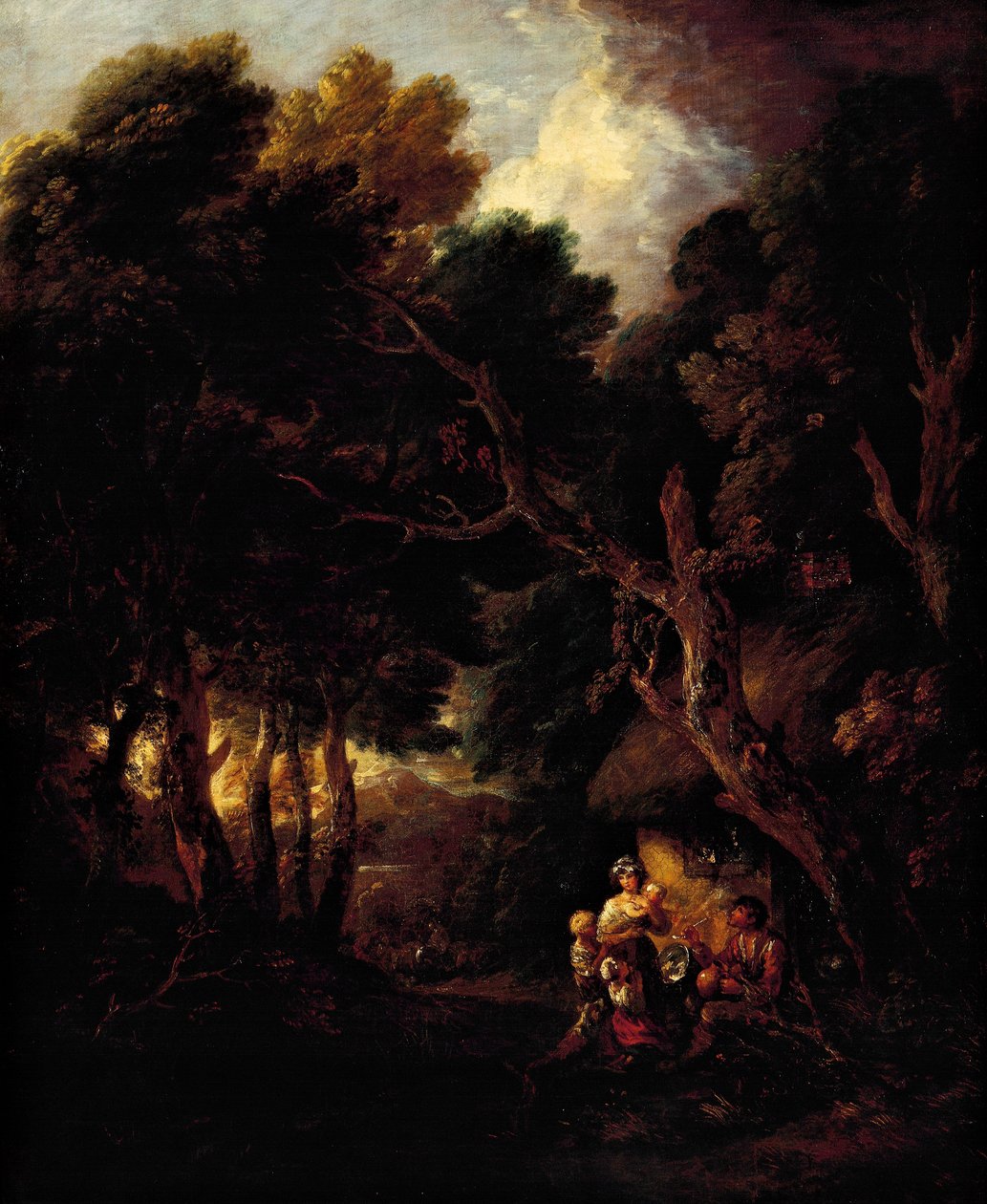 مزارع يدخن الغليون خارج مدخل مقصورته بواسطة Thomas Gainsborough (1727-1788) بواسطة توماس غينزبورو