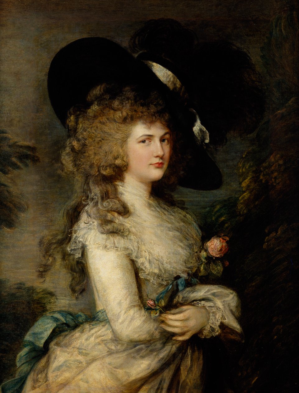 Portrait of Georgiana, Duchess of Devonshire, c.1785-87 (oil on canvas) بواسطة توماس غينزبورو