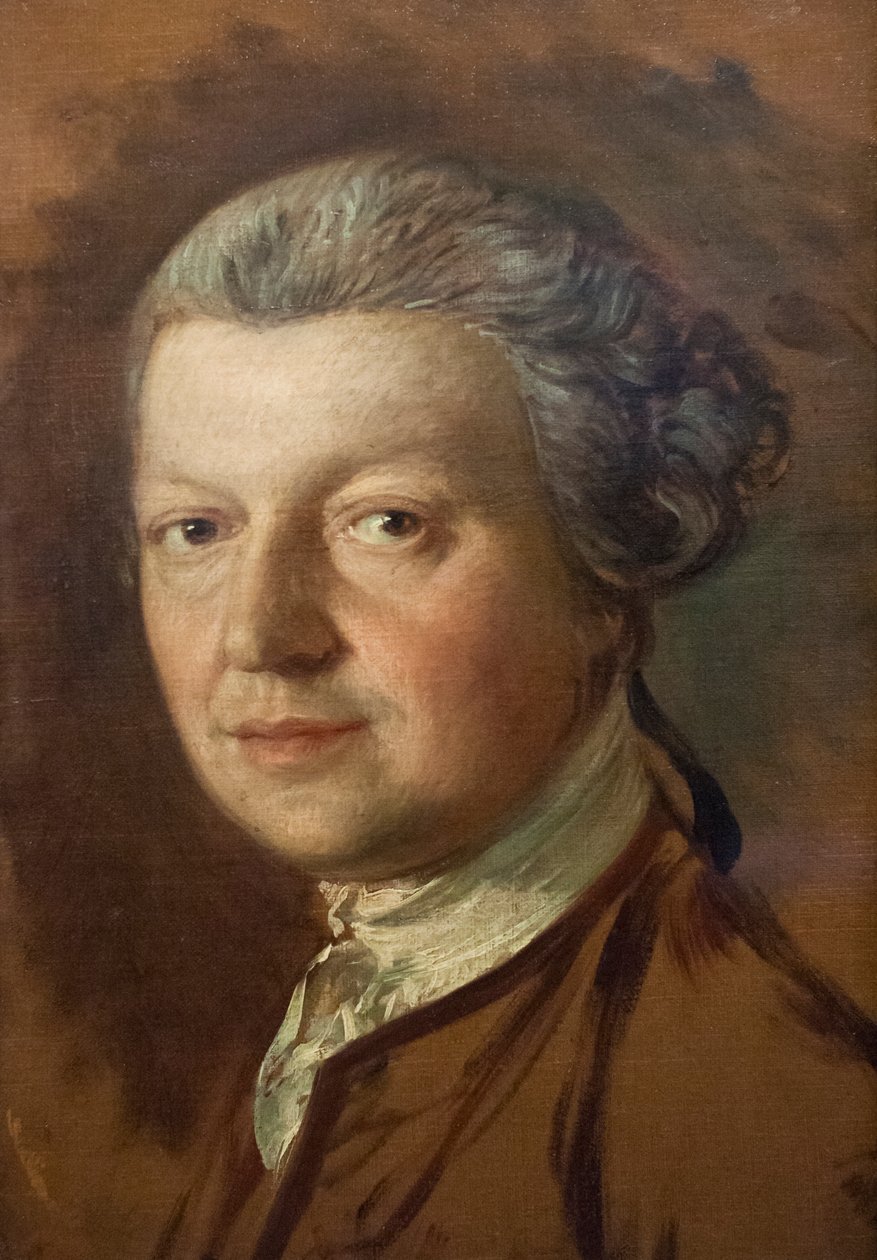 صورة لجوشوا كيربي (1716-1774) ، 1754-56 (زيت على قماش) بواسطة توماس غينزبورو