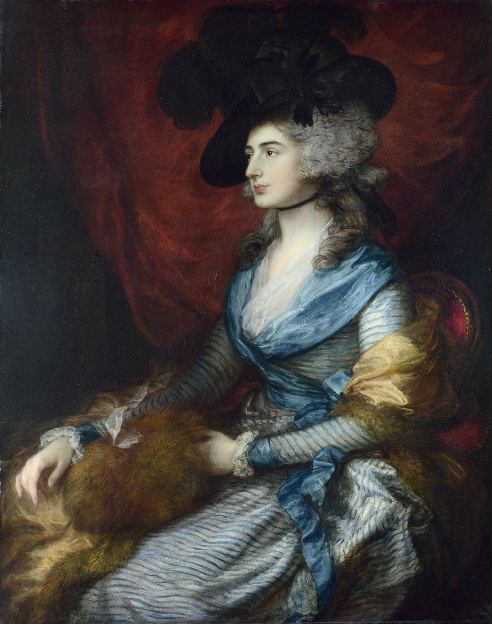 صورة سارة سيدونز (1755-1831) - بينتور دي توماس جينسبورو (1727-1788) ، ألوان زيتية على قماش 1785 - المعرض الوطني ، لندن 126 × 99،5 بواسطة توماس غينزبورو