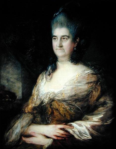 صورة لسيدة يقال إنها إليزابيث شودلي (1720-88) (زيت على لوحة) بواسطة توماس غينزبورو