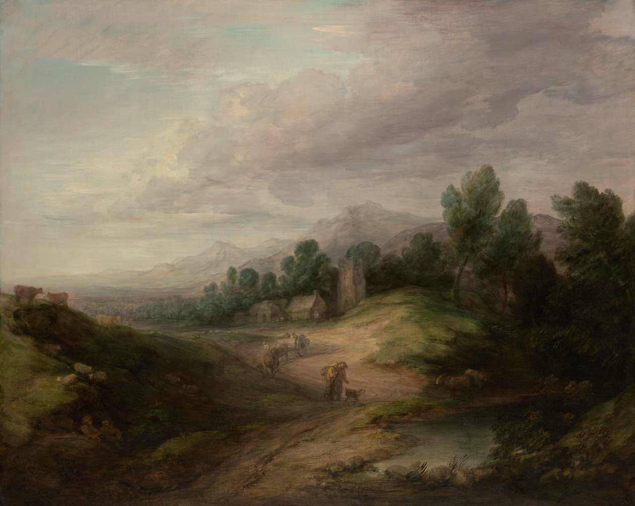 المناظر الطبيعية المرتفعة المشجرة ، ربما 1783. بواسطة توماس غينزبورو