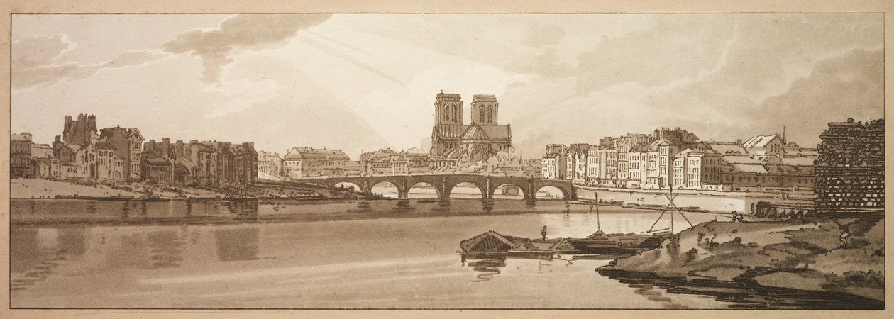 مجموعة مختارة من عشرين من أكثر المناظر الخلابة في باريس: منظر Pont de la Tournelle & Notre Dame مأخوذ من Arsenal بواسطة توماس غيرتين