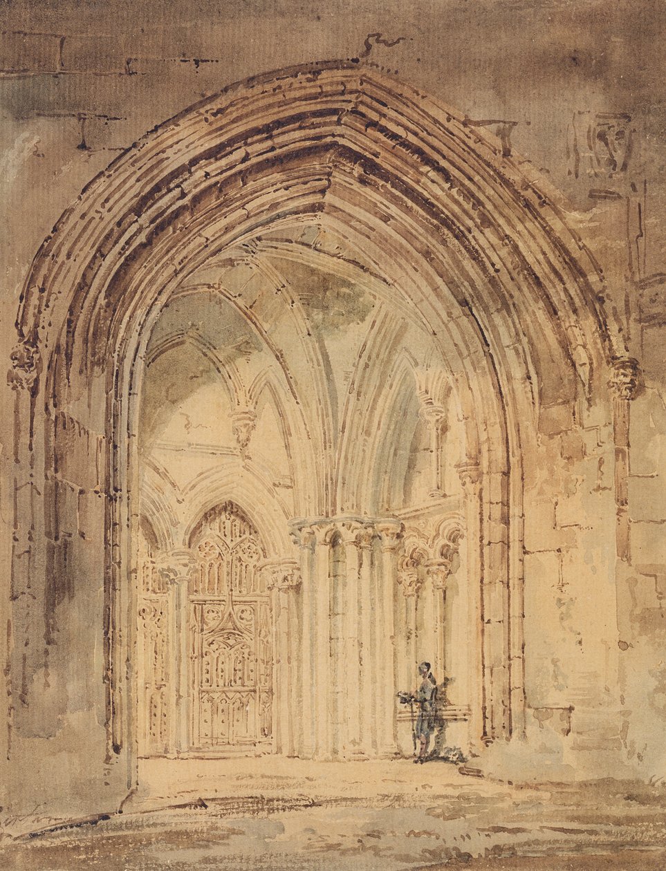 كاتدرائية سانت ألبان ، هيرتفوردشاير ، c.1797 (مرحاض ، قلم حبر بني على ورق) بواسطة توماس غيرتين