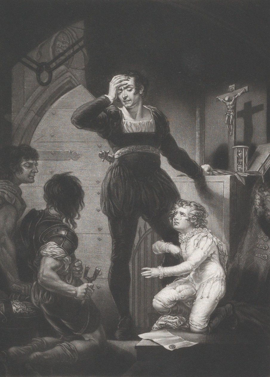 الأمير آرثر وهوبرت شكسبير ، الملك جون ، قانون 4 ، مشهد 1 ، 1823-24. بواسطة توماس جوف لوبتون