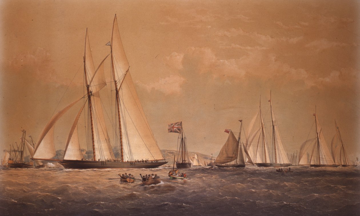 سباق اليخوت الأنجلو الأمريكي الحائز على كامبريا ، 1868 بواسطة توماس جولدسوورث دوتون