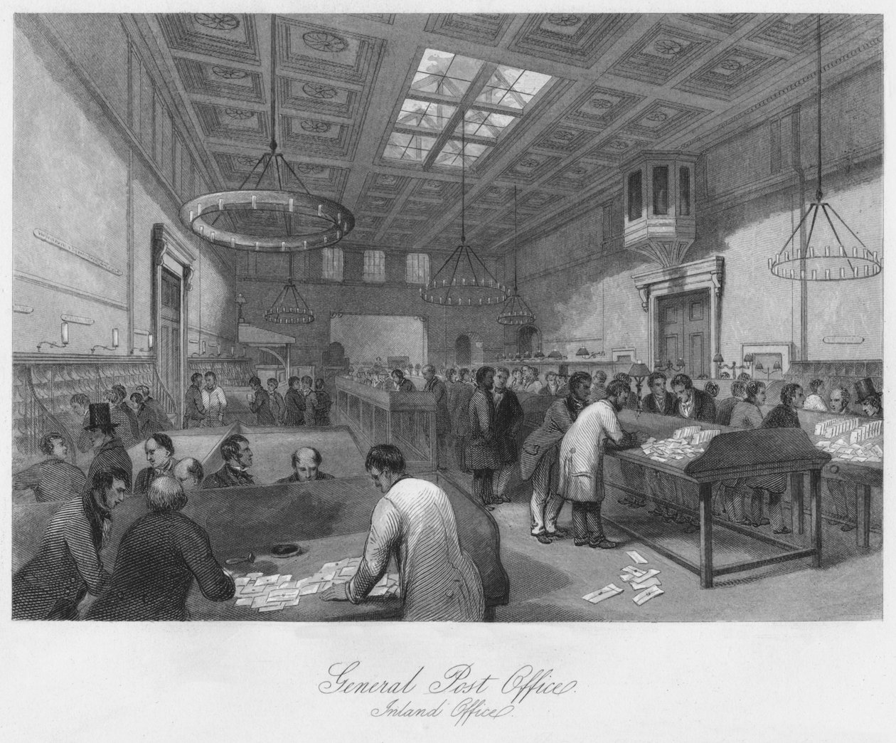 مكتب البريد العام. المكتب الداخلي ، c1841 بواسطة توماس إتش إليس