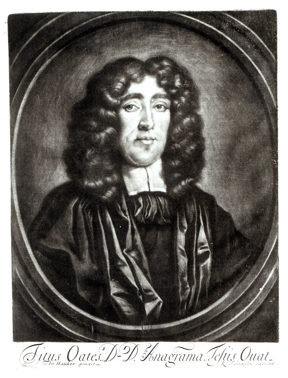 صورة تيتوس أوتس (1649-1705) منقوشة بقلم R. طومسون بواسطة توماس هوكر