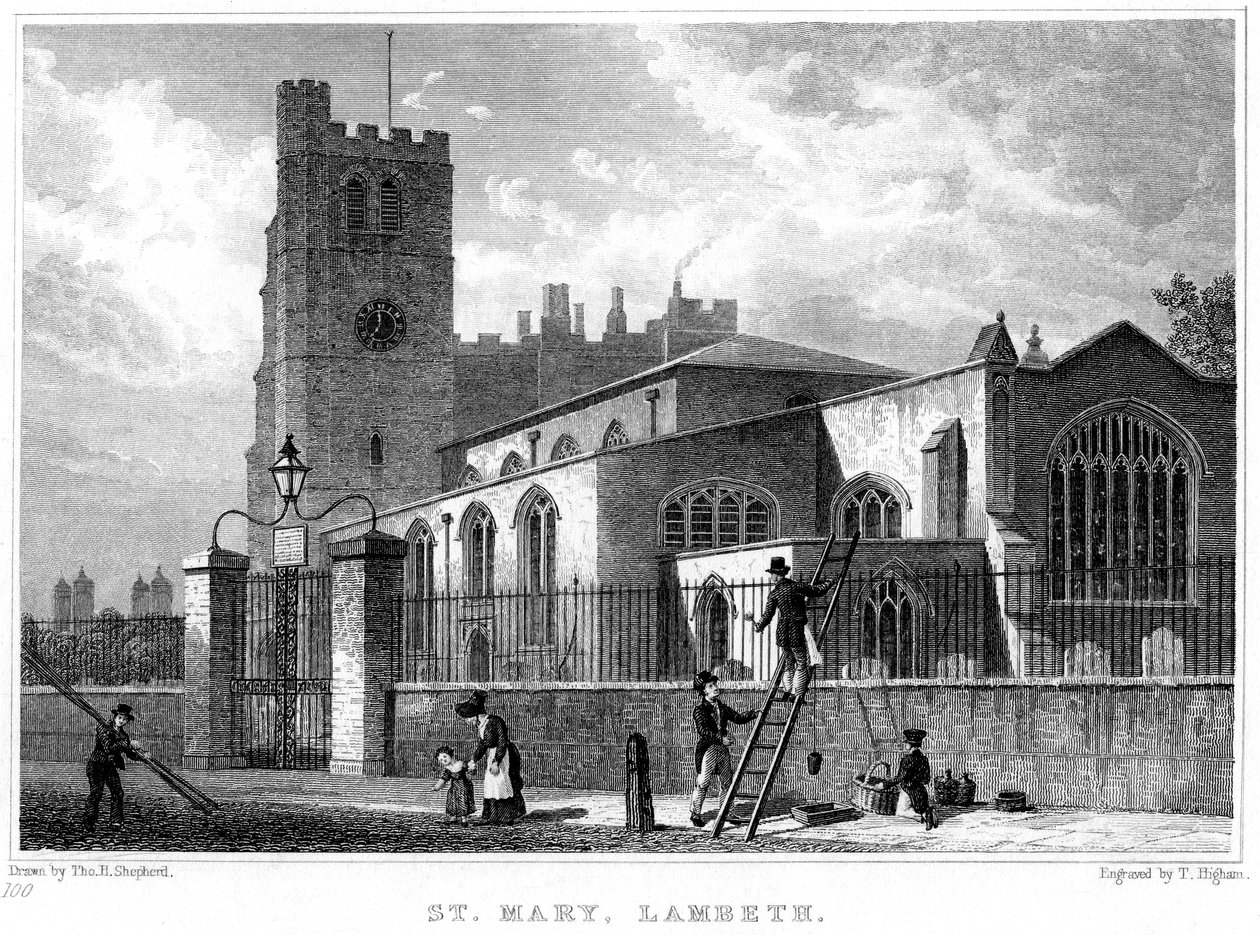 كنيسة سانت ماري ، لامبيث ، لندن ، 1831. بواسطة توماس هيغام