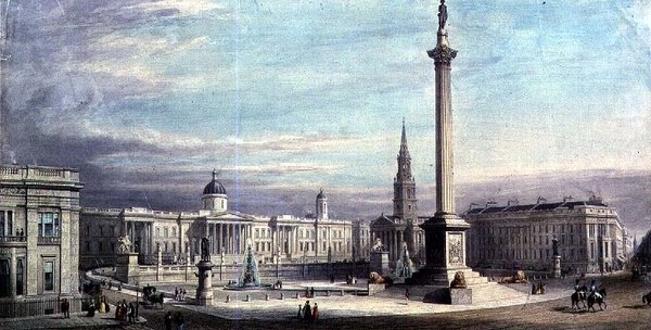 تصميم لتخطيط ميدان ترافالغار بواسطة G. Moore 1842 بواسطة توماس هيغام