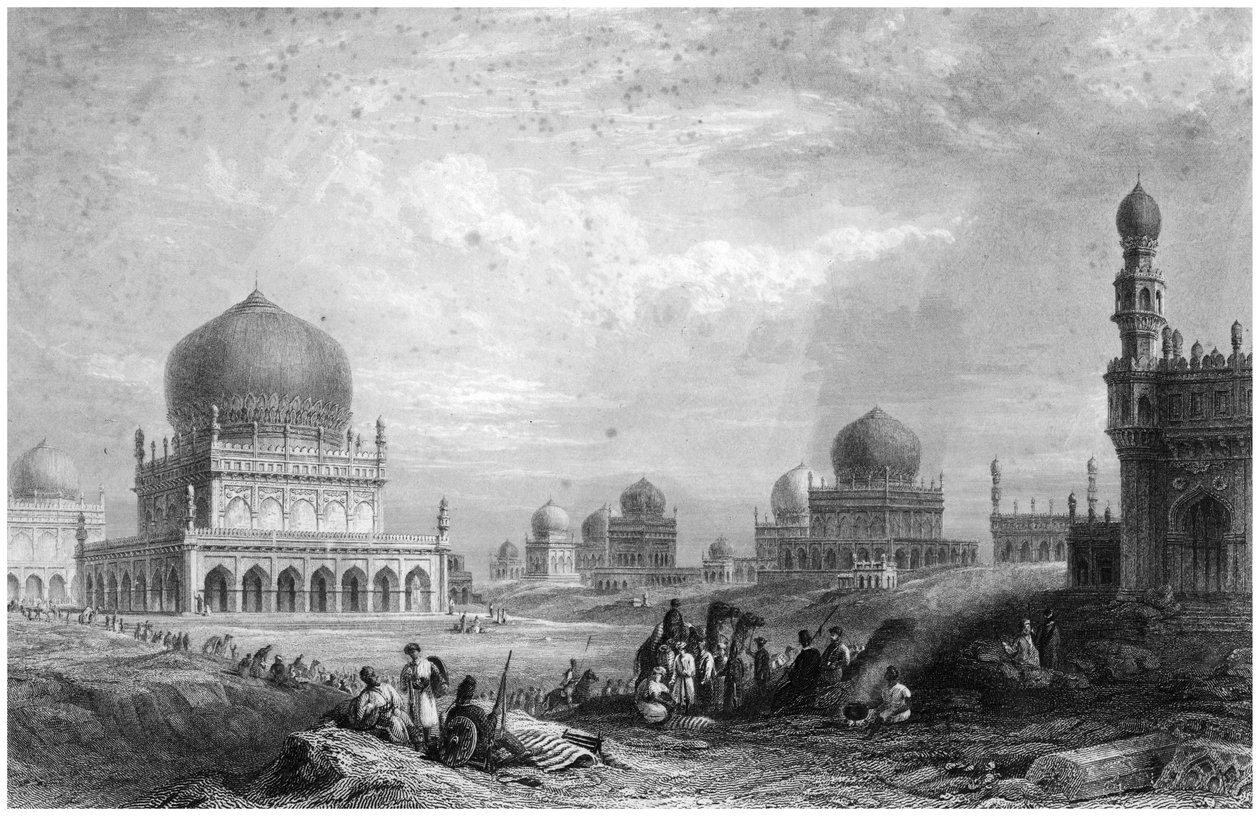 مقابر ملوك جولكوندا ، أندرا براديش ، الهند ، 1844. بواسطة توماس هيغام