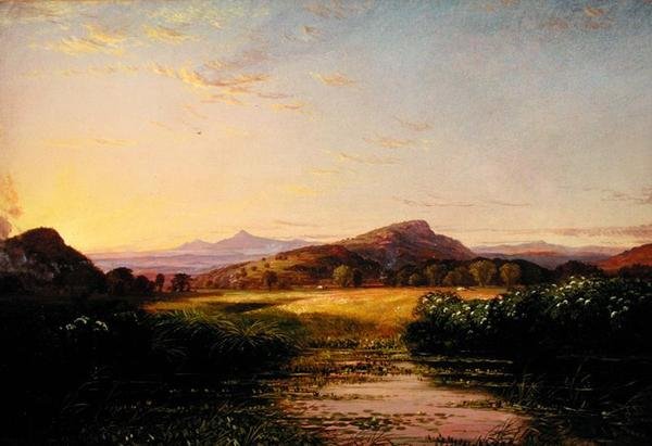 رسم المناظر الطبيعية ، 1860-70 (زيت على قماش) بواسطة توماس حيرام هوتشكيس