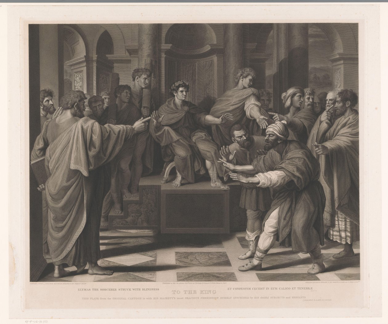 Elymas أعمى بولس إيليماس الساحر أصيب بالعمى (العنوان على الشيء) طبعات بعد رافائيل (عنوان المسلسل) كاريكاتير رافائيل (عنوان المسلسل) بواسطة توماس هولواي