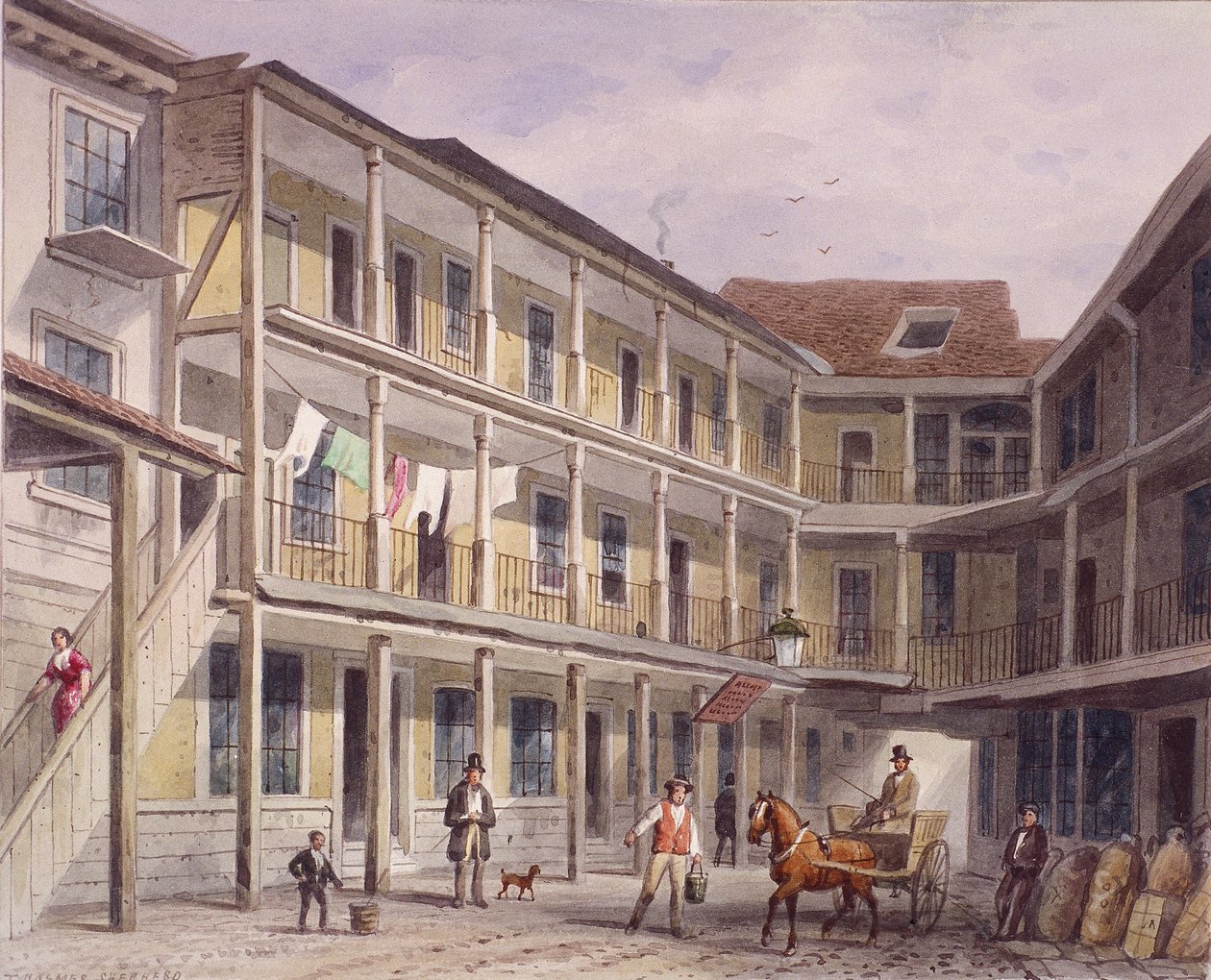 ألدجيت هاي ستريت ، لندن ، c1850 بواسطة توماس هوسمر شيبرد