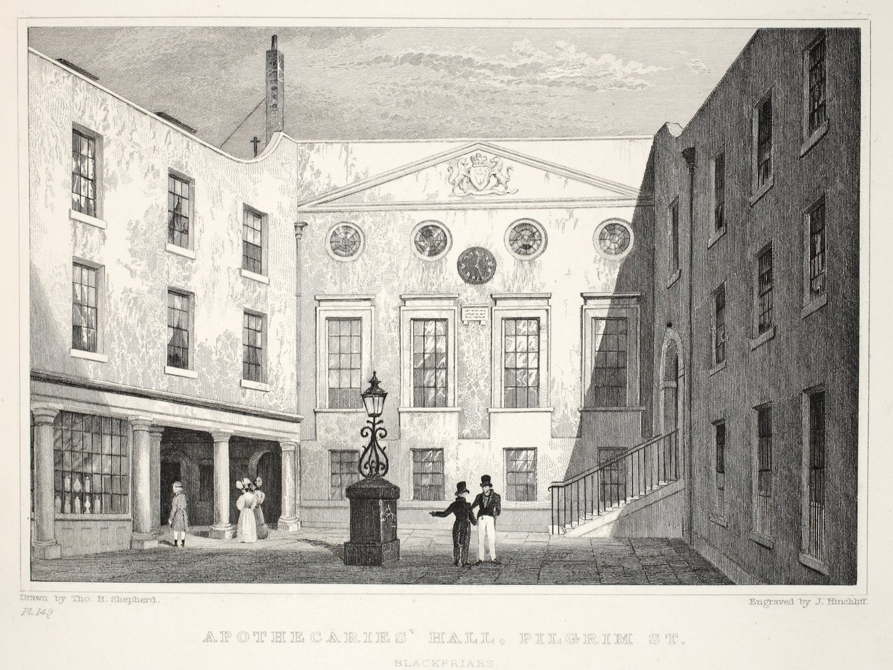 قاعة Apothecaries &39;من لندن وضواحيها في حانة القرن التاسع عشر. شركة جونز أوند ، 1827-1829 بواسطة توماس هوسمر شيبرد