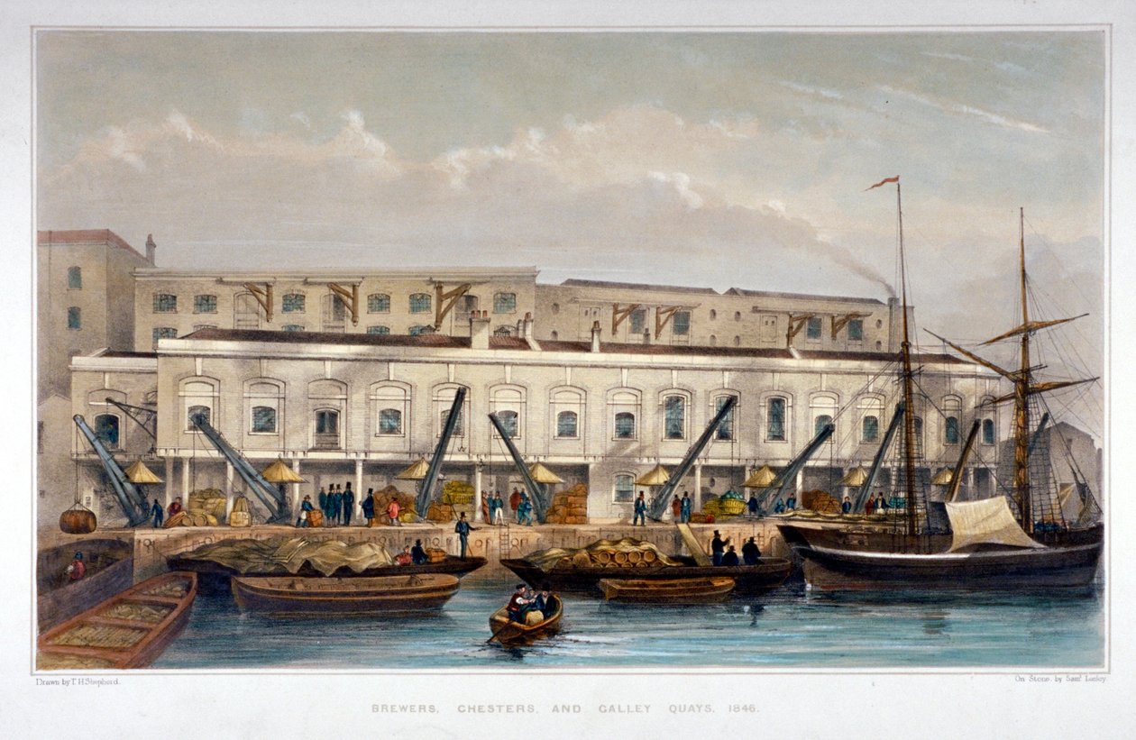 رصيف برور ، تشيستر كواي وجالي كواي ، شارع ثيمز السفلى ، مدينة لندن ، 1841. بواسطة توماس هوسمر شيبرد